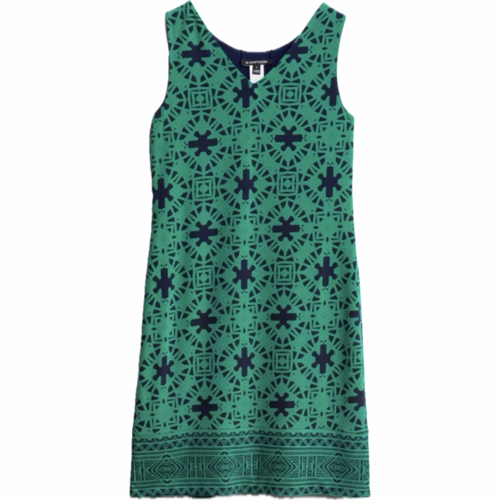 41 Hawthorn Permissa Reversible Knit Dress Green Navy Spring Large